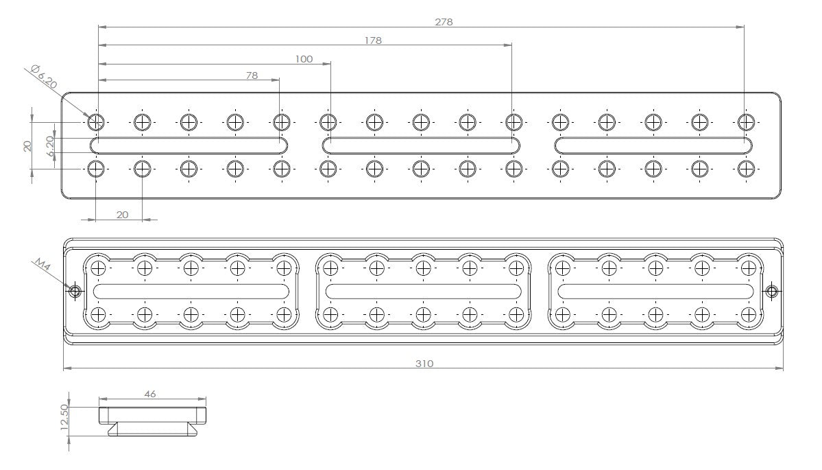 AU014 - MORE BLUE Arca Swiss-compatible Plate 310mm