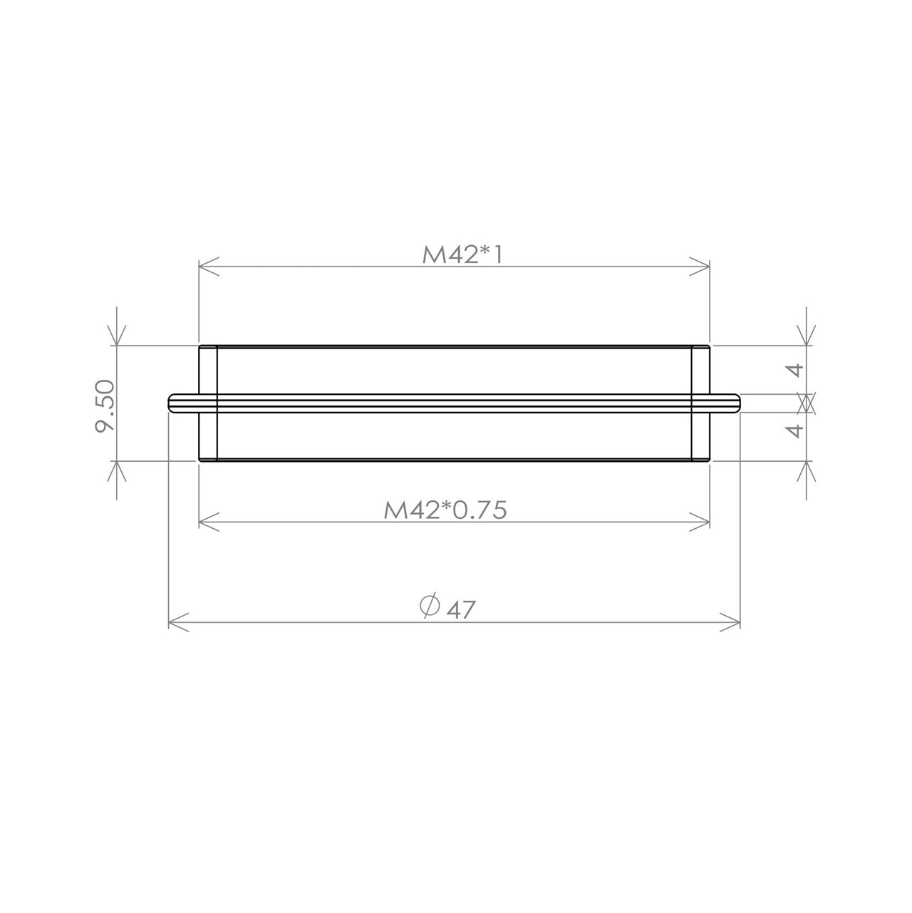 TP566 M42/P.75 Male to M42/P1 Male Adapter