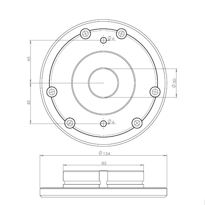 MORE BLUE Takahashi EM Mount adapter for Gitzo Tripods - SD019