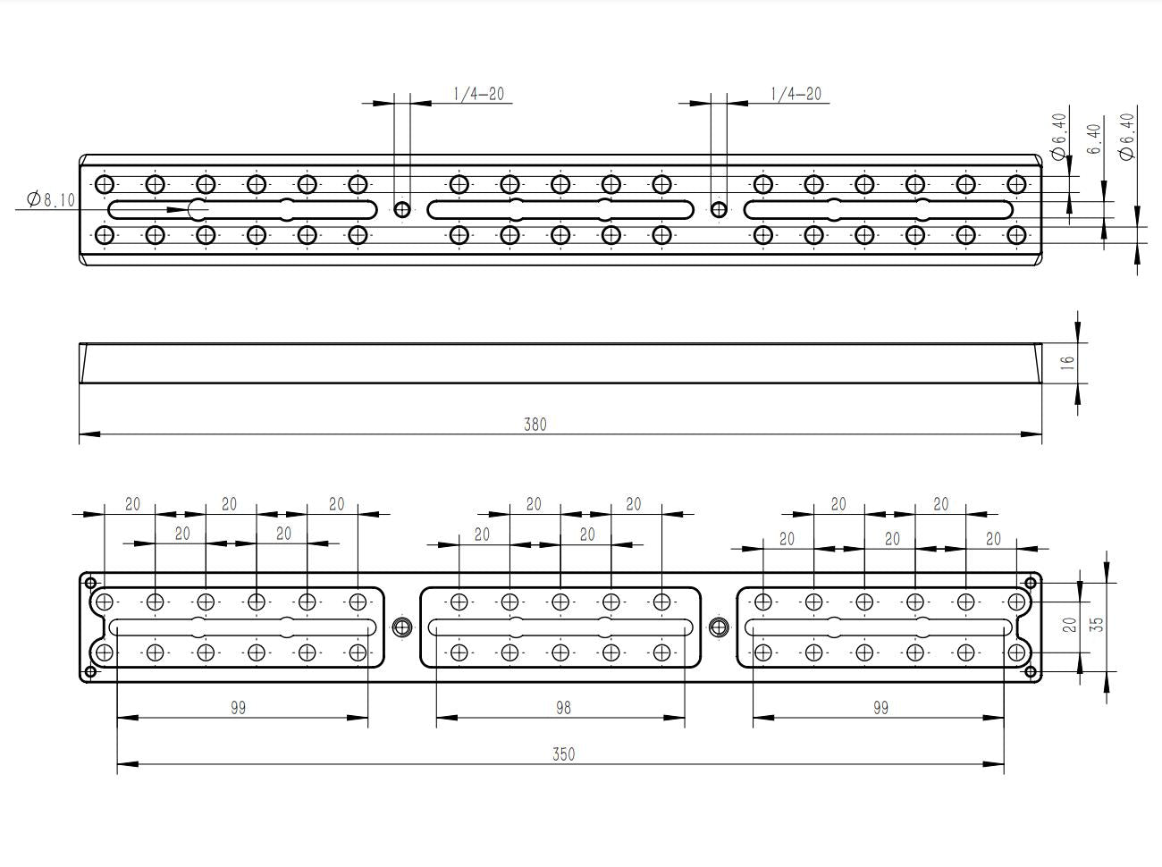 AU004 - Vixen-compatible plate - 380mm