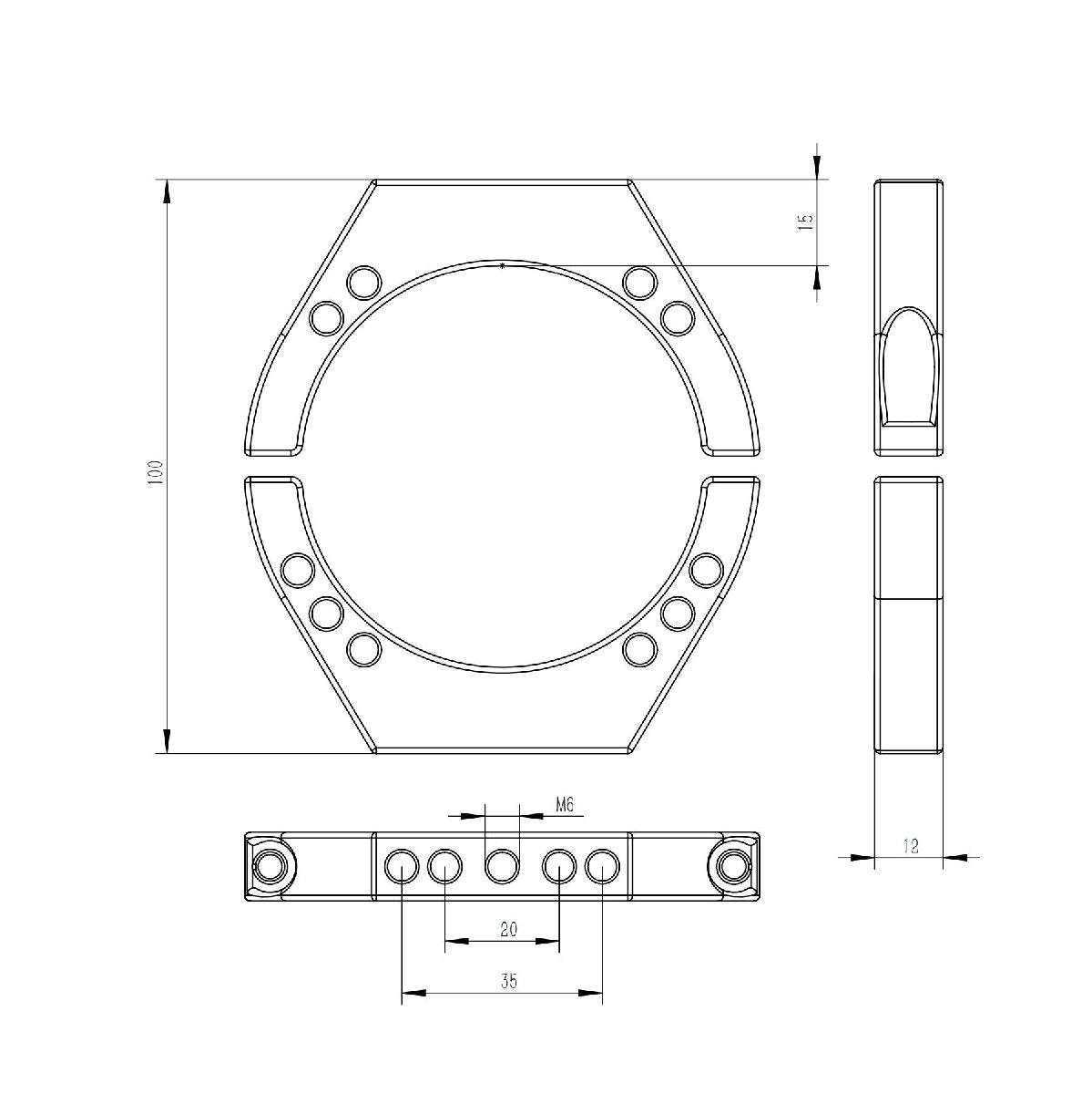 TB004 More Blue Mounting Rings 68mm (pair)