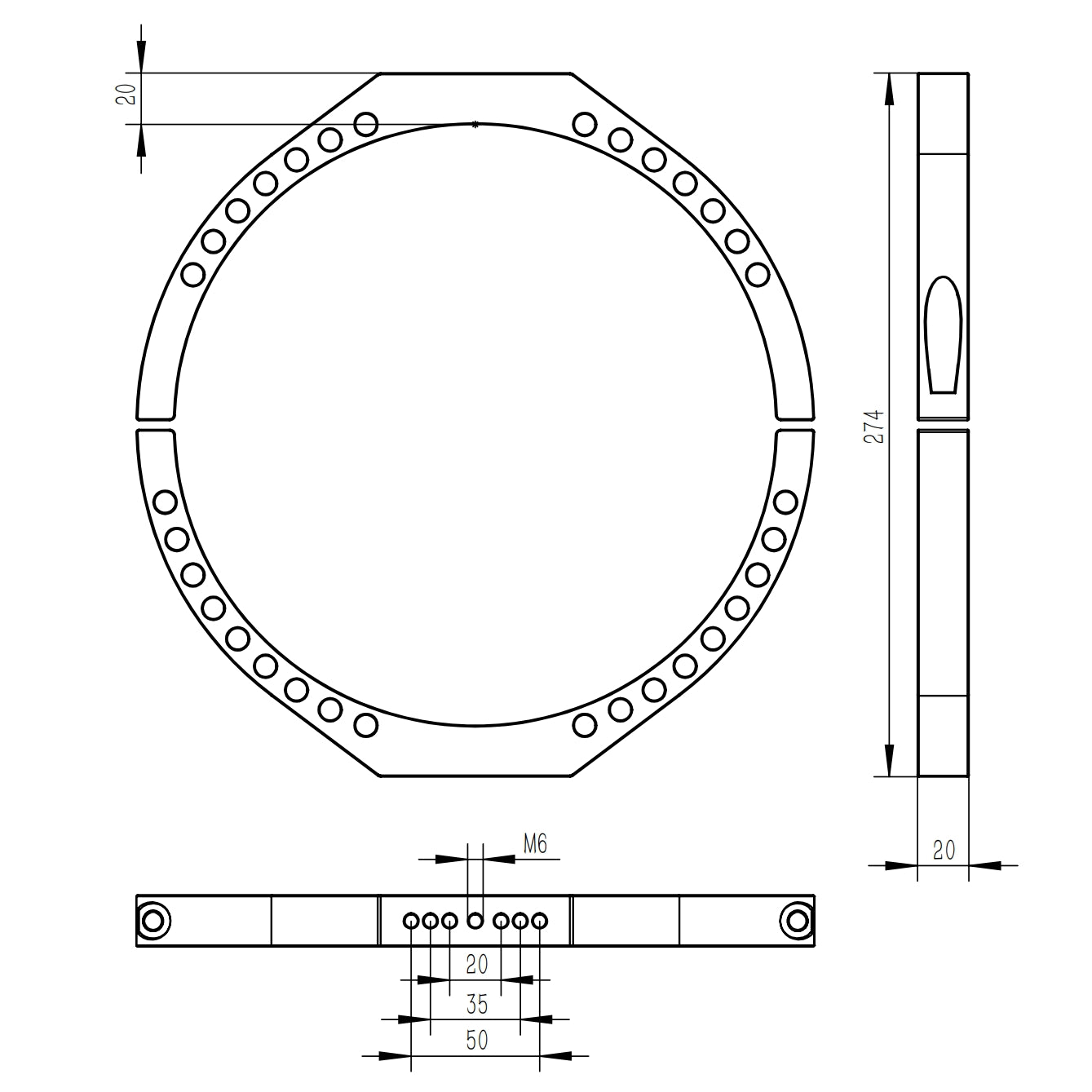 TB021 - MORE BLUE Mounting Rings 232mm (Pair)