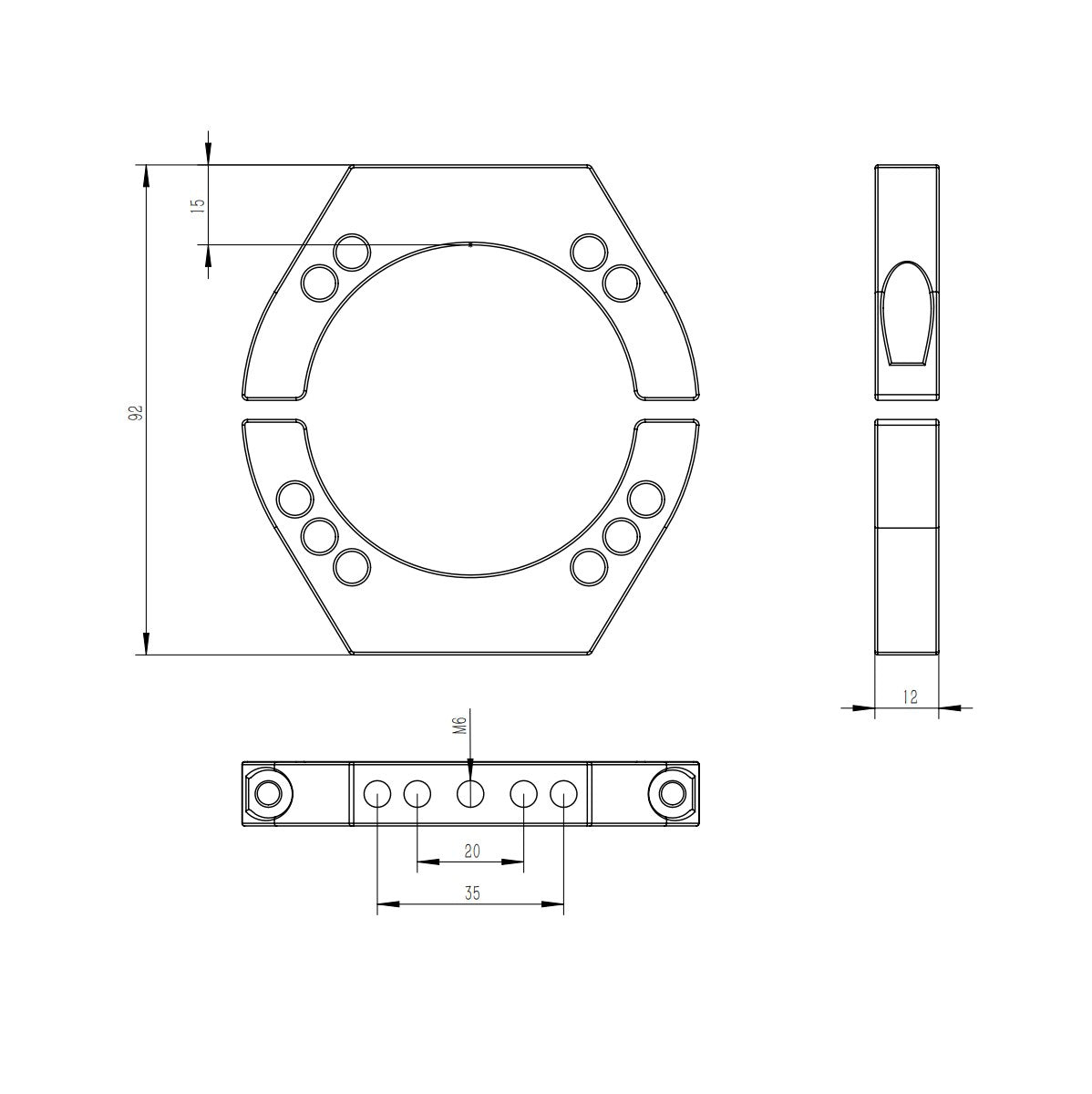 TB002 MORE BLUE Mounting Rings 60mm (Pair)