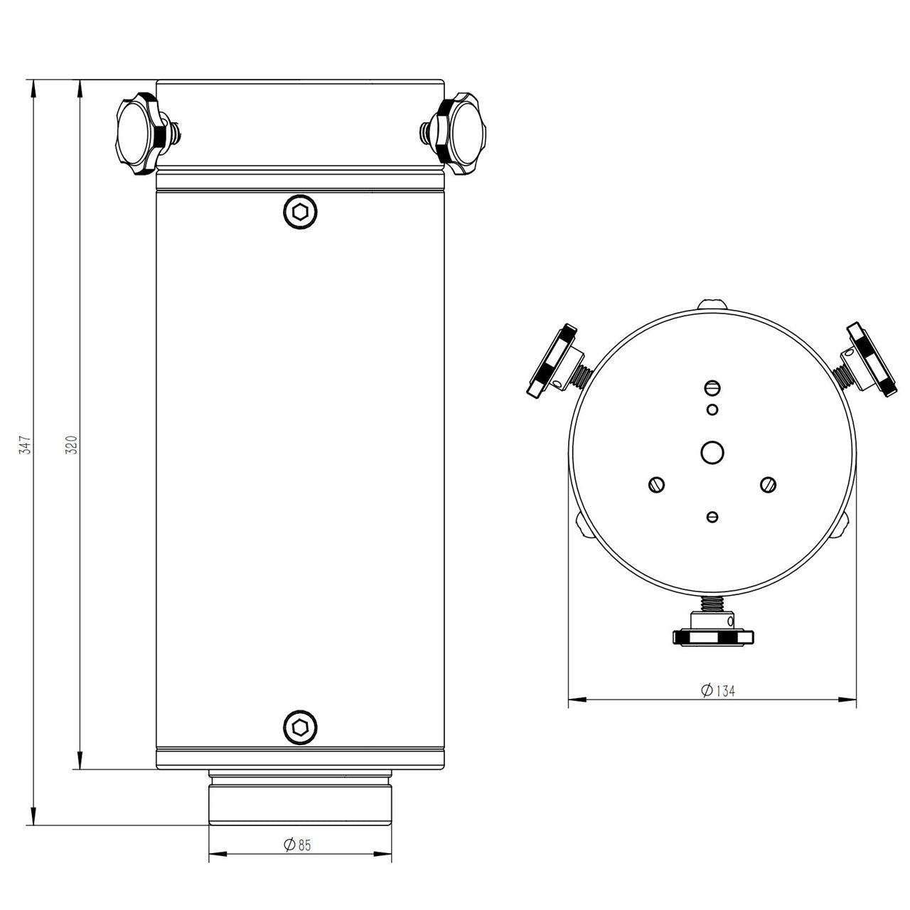 SD111 Half Pillar for 3/8" Mounts and Gitzo 5-series or Compatible Tripods