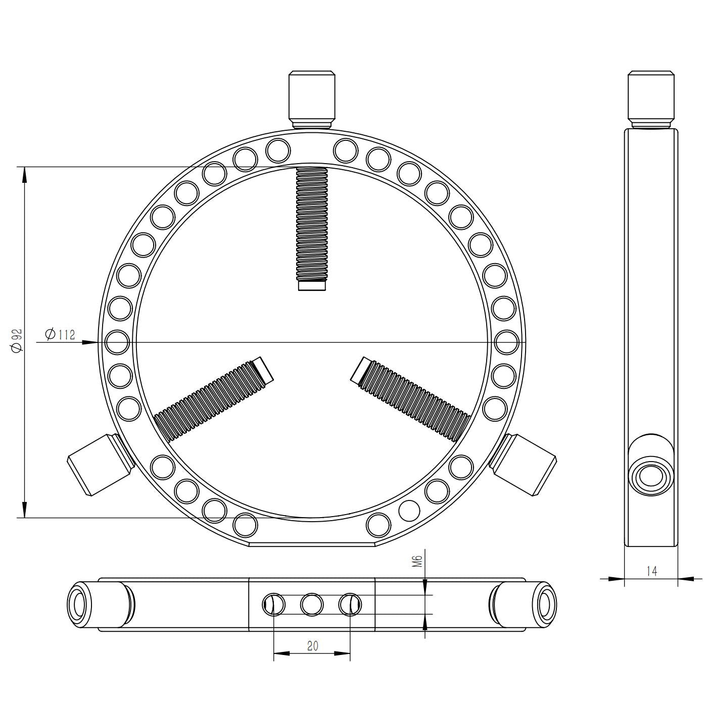 FG311 3-point Finder and Guider Rings - 92mm (Pair)