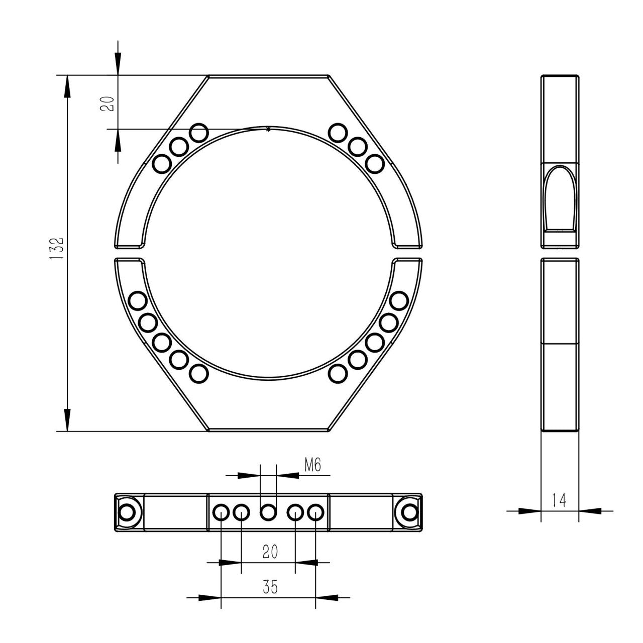 TB010 - MORE BLUE Mounting Rings 90mm (Pair)