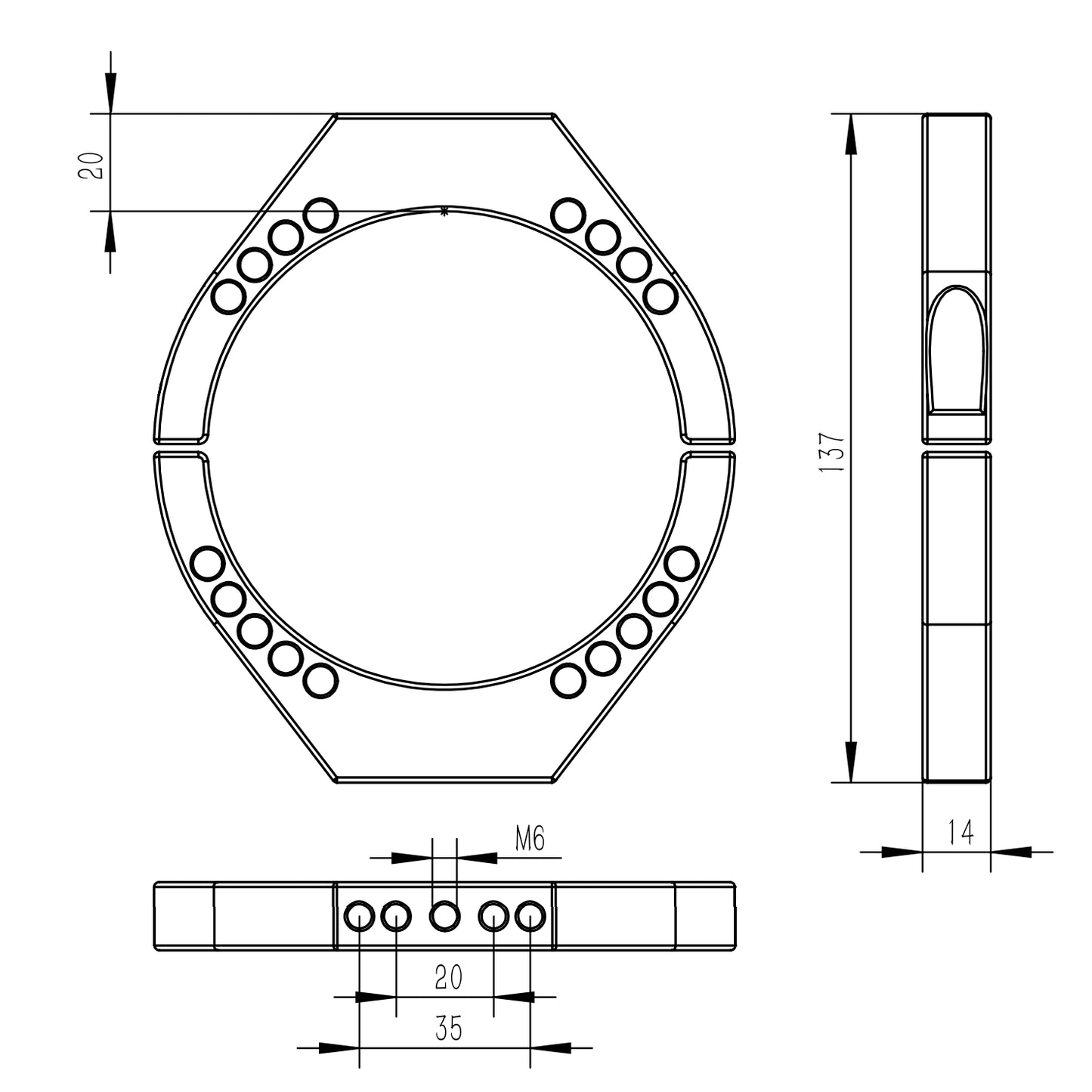 More Blue TB003 95mm Mounting Rings (Pair)