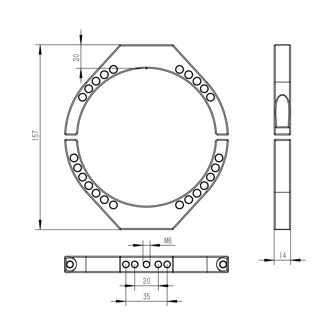 TB016 - More Blue 114mm/115mm  Mounting Rings (Pair)