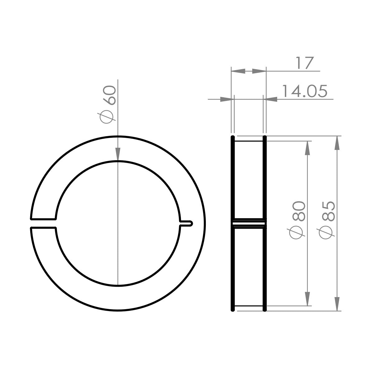 TB051 MORE BLUE Step-down Rings (80mm to 60mm) - Pair