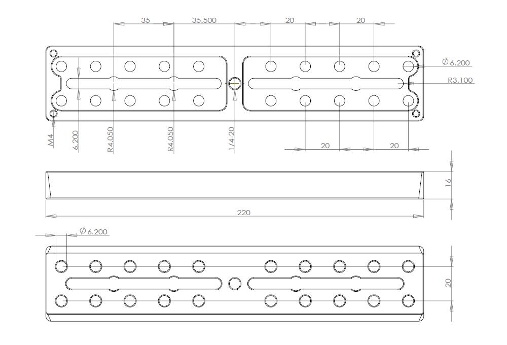 AU002 - Vixen-compatible plate 220mm