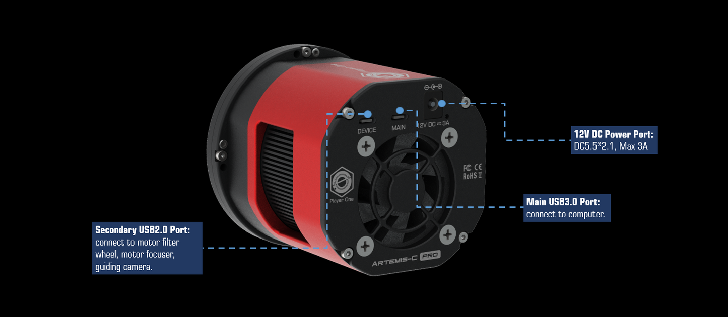 Artemis-C Pro (IMX294) USB3.0 Color Cooled Camera