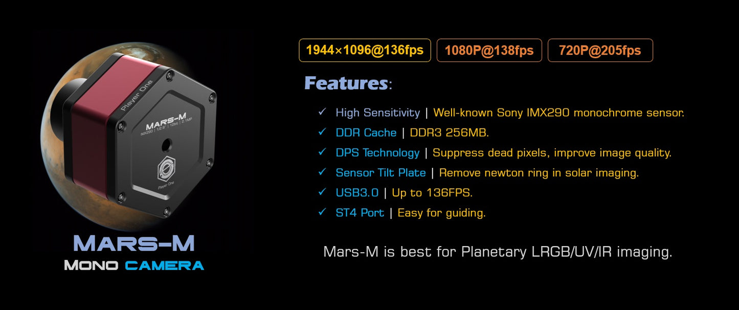 Mars-M USB3.0 Mono Camera (IMX290)