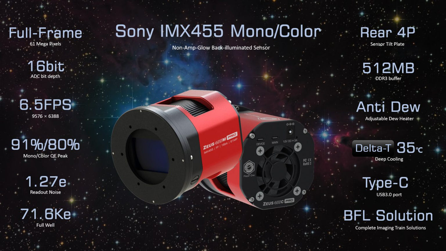 ZEUS 455M PRO (IMX455) USB3.0 Mono Cooled Camera