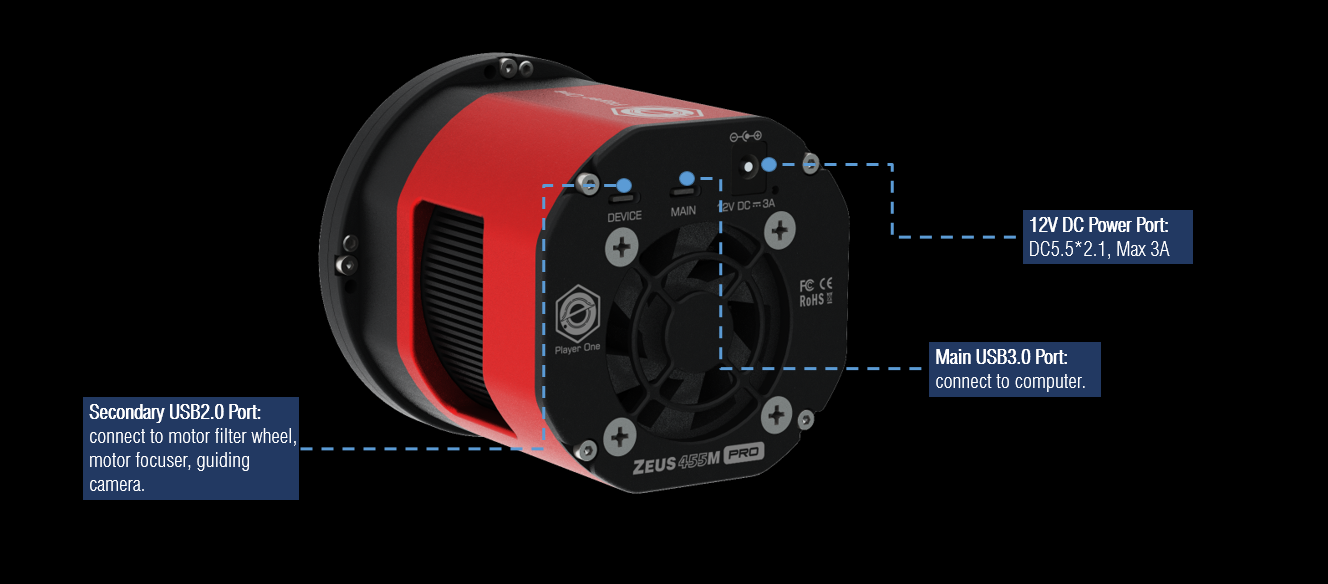 ZEUS 455M PRO (IMX455) USB3.0 Mono Cooled Camera