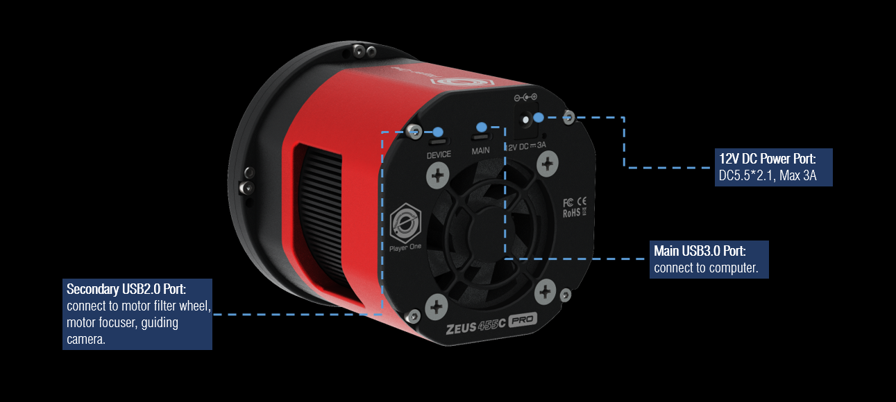 ZEUS 455C PRO (IMX455) USB3.0 Color Cooled Camera